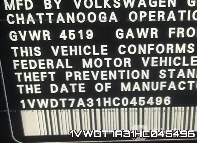 1VWDT7A31HC045496 фото 10