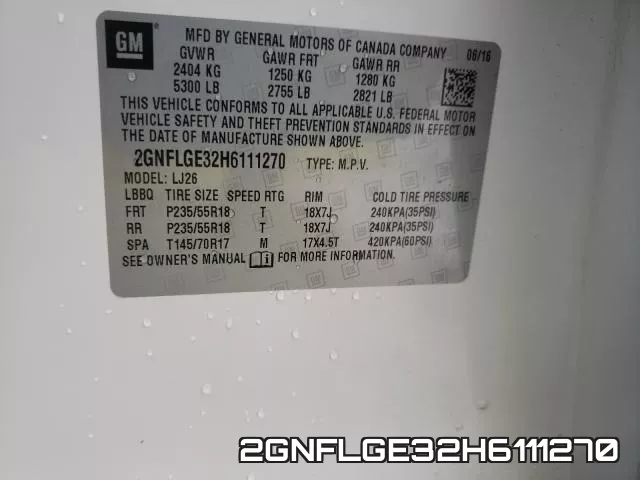 2GNFLGE32H6111270 фото 2