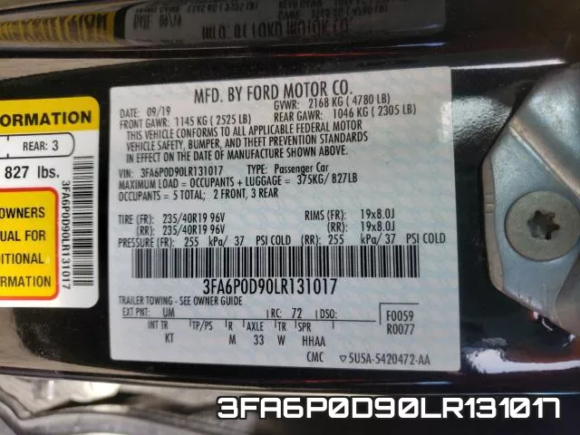 3FA6P0D90LR131017 фото 2