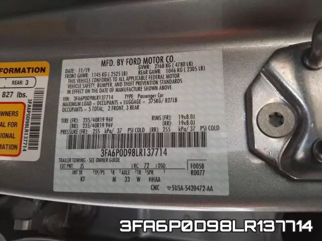 3FA6P0D98LR137714 фото 2