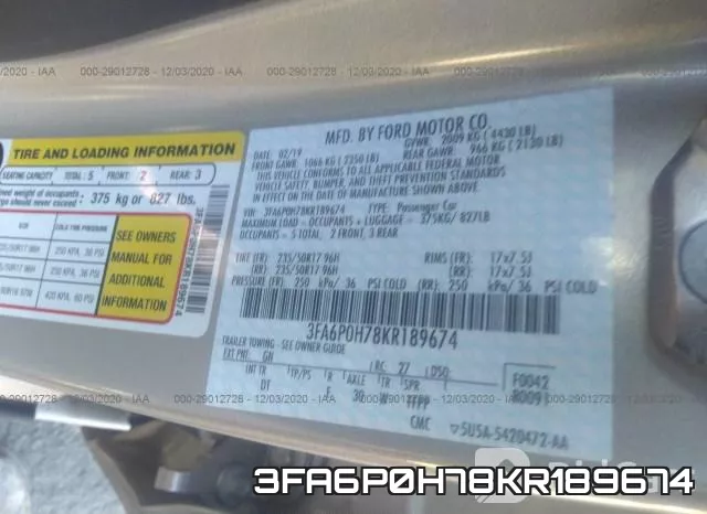 3FA6P0H78KR189674 фото 10