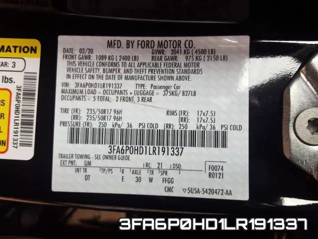 3FA6P0HD1LR191337 фото 2