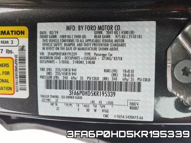3FA6P0HD5KR195339 фото 2