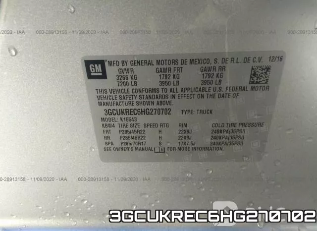 3GCUKREC6HG270702 фото 10