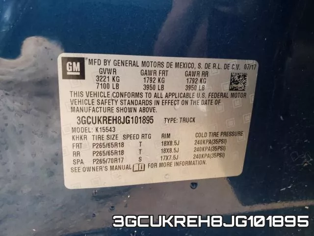 3GCUKREH8JG101895 фото 2