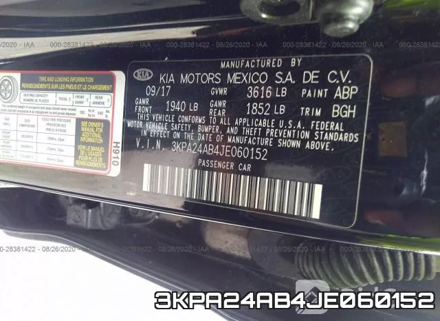 3KPA24AB4JE060152 фото 9