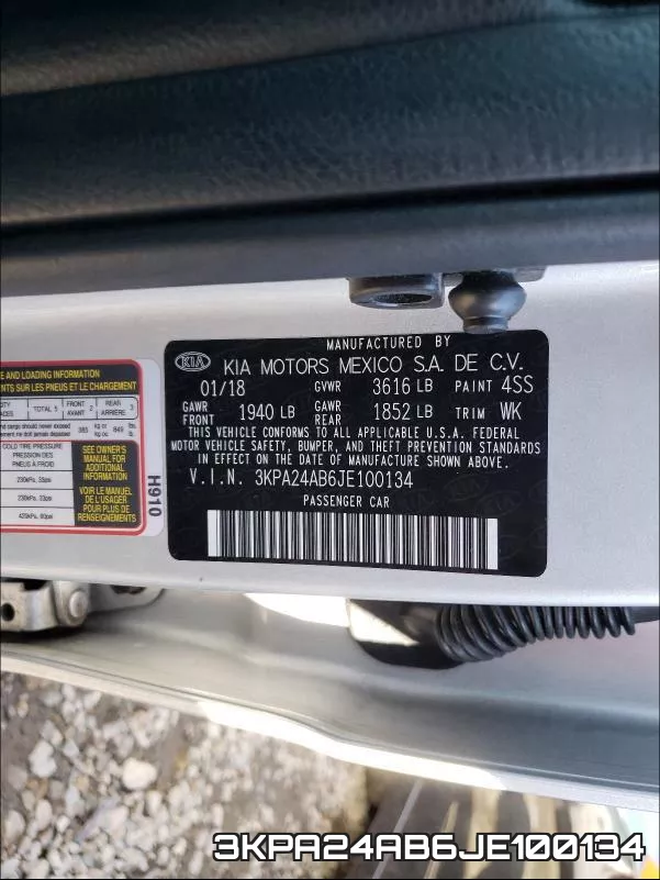 3KPA24AB6JE100134 фото 2