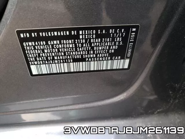 3VWDB7AJ8JM261139 фото 2