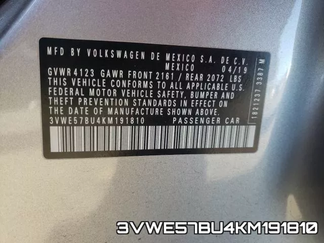3VWE57BU4KM191810 фото 2