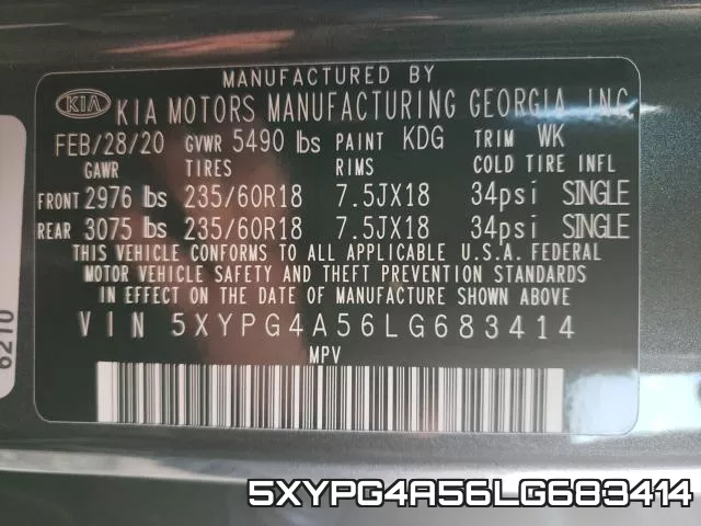 5XYPG4A56LG683414 фото 2