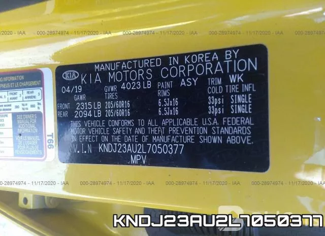 KNDJ23AU2L7050377 фото 9