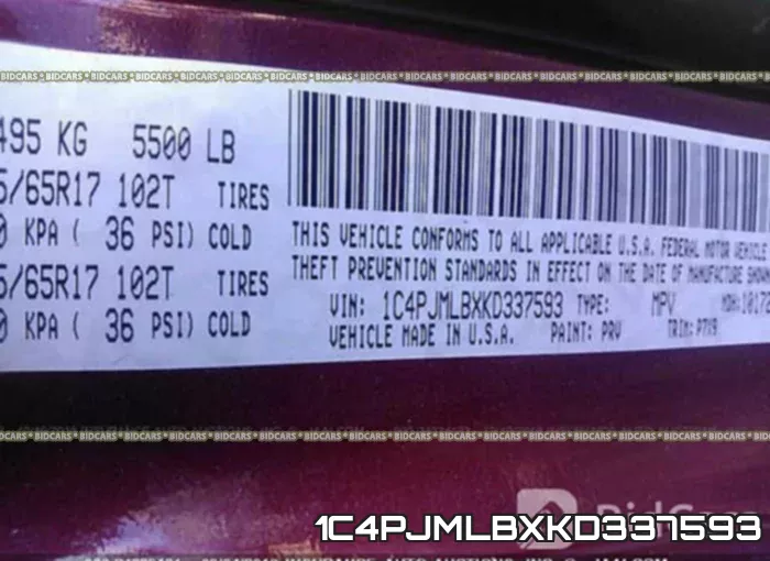 1C4PJMLBXKD337593 фото 10