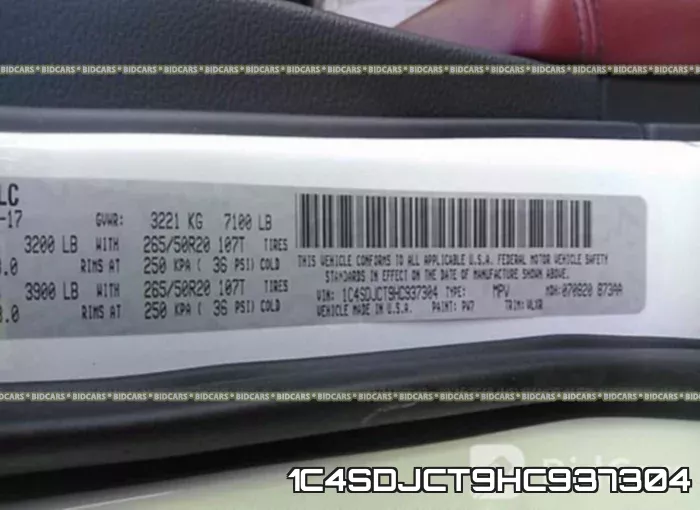 1C4SDJCT9HC937304 фото 10