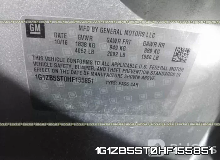 1G1ZB5ST0HF155851 фото 10
