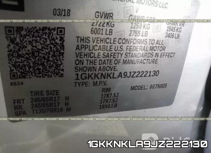 1GKKNKLA9JZ222130 фото 10