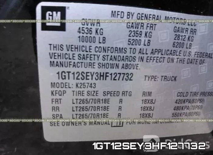 1GT12SEY3HF127732 фото 10