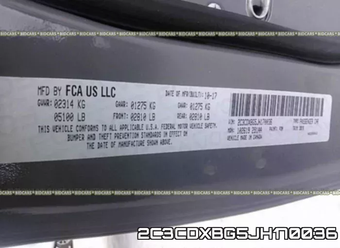 2C3CDXBG5JH170036 фото 10