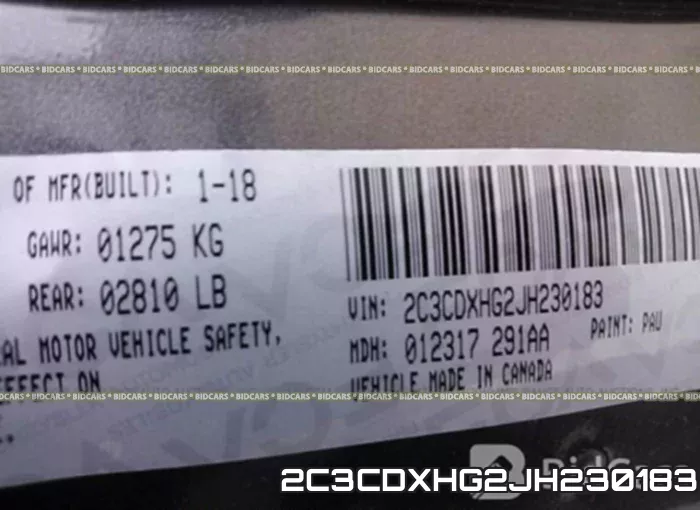 2C3CDXHG2JH230183 фото 10