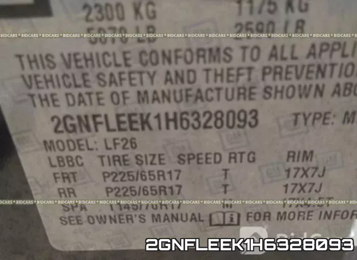 2GNFLEEK1H6328093 фото 10