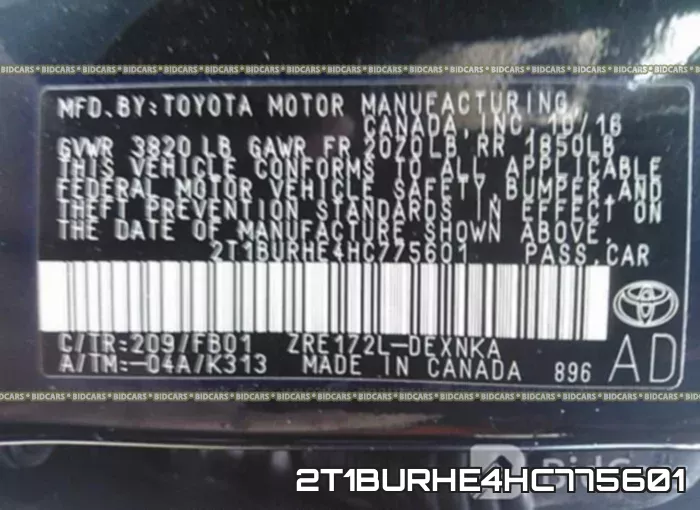 2T1BURHE4HC775601 фото 10