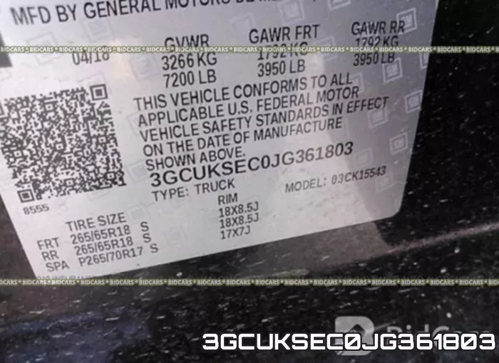 3GCUKSEC0JG361803 фото 10
