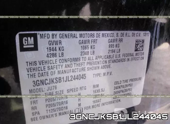 3GNCJKSB1JL244045 фото 10
