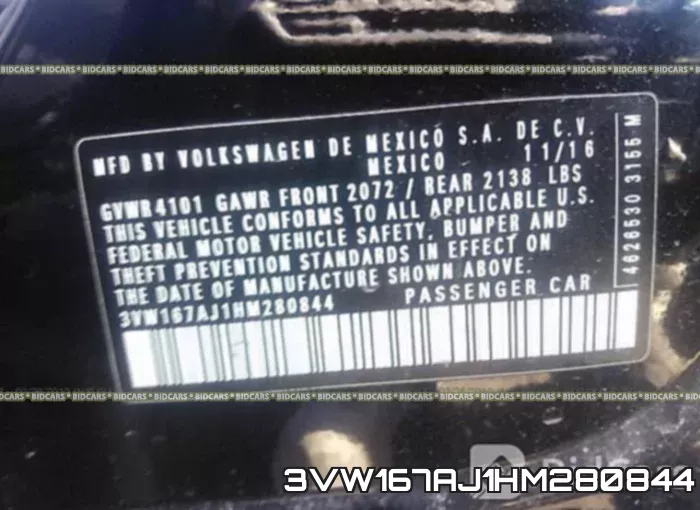 3VW167AJ1HM280844 фото 10