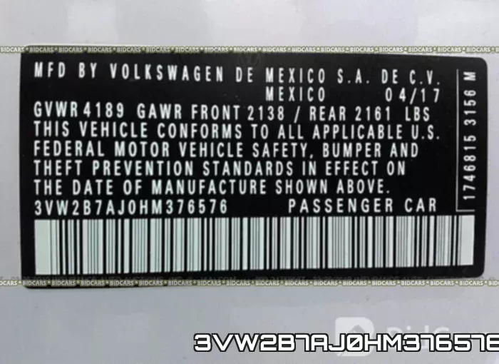 3VW2B7AJ0HM376576 фото 10
