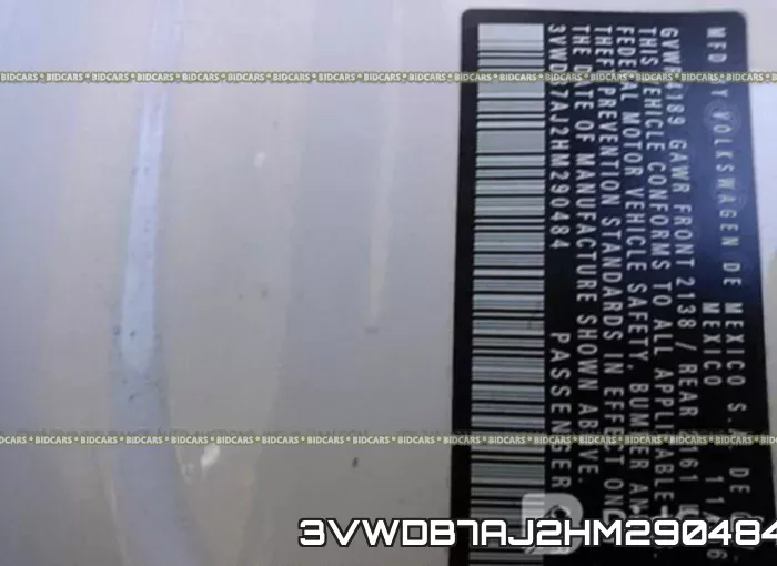 3VWDB7AJ2HM290484 фото 10