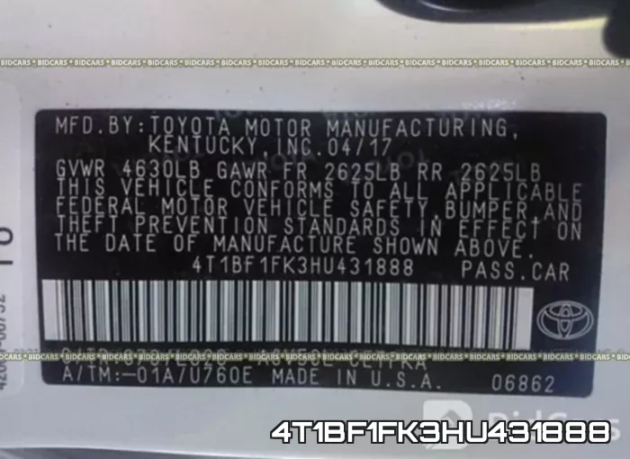4T1BF1FK3HU431888 фото 10