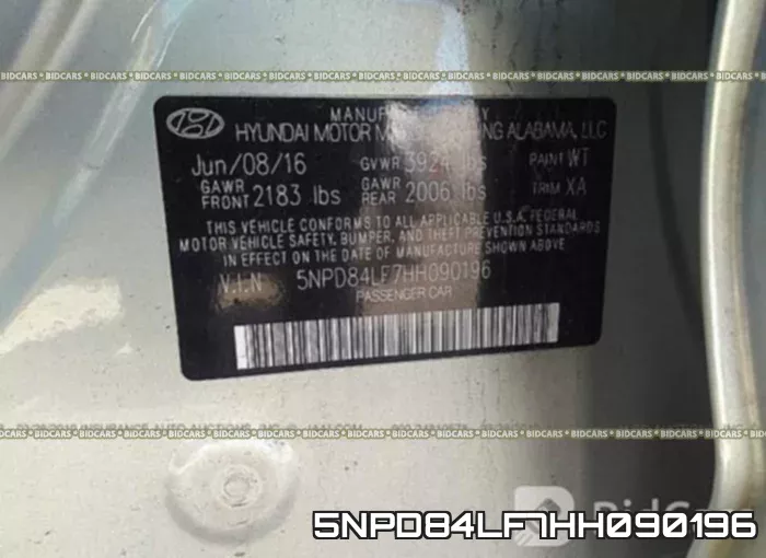 5NPD84LF7HH090196 фото 10