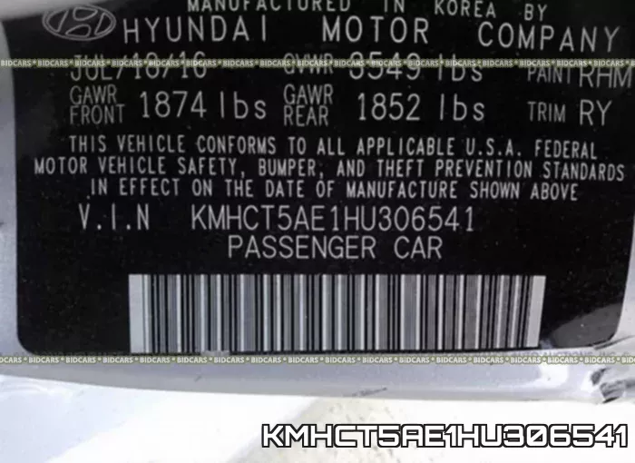 KMHCT5AE1HU306541 фото 10