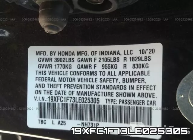 19XFC1F73LE025305 фото 10