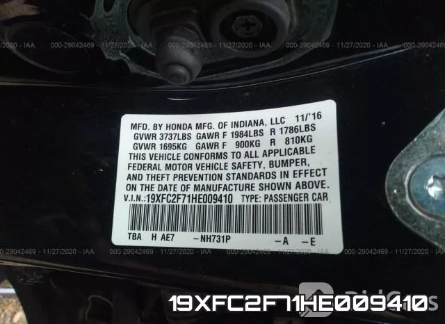 19XFC2F71HE009410 фото 10