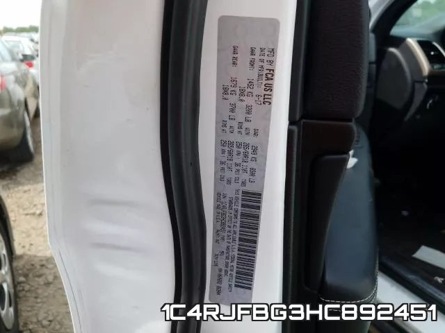 1C4RJFBG3HC892451 фото 2
