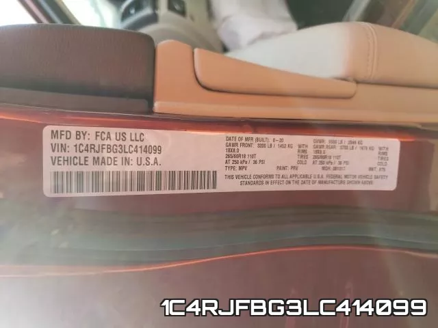 1C4RJFBG3LC414099 фото 2