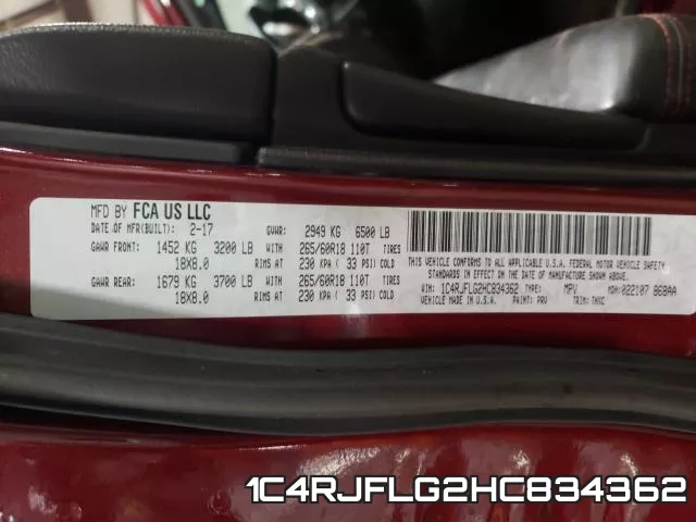1C4RJFLG2HC834362 фото 2