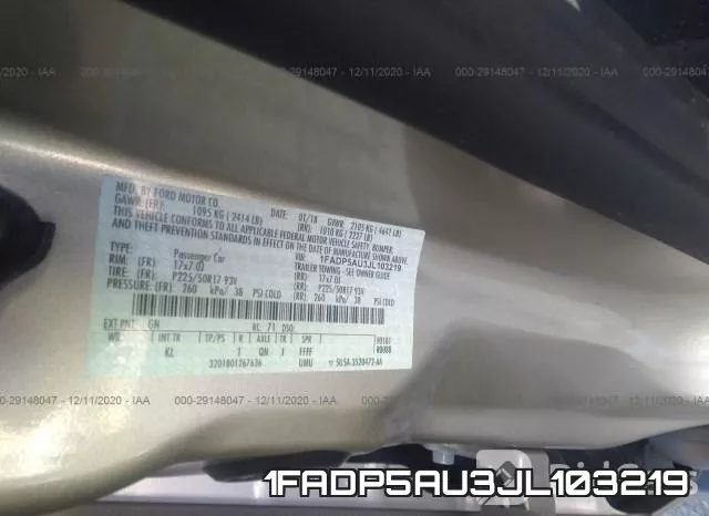 1FADP5AU3JL103219 фото 10