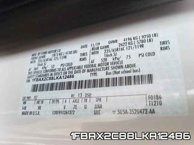 1FBAX2C88LKA12486 фото 2