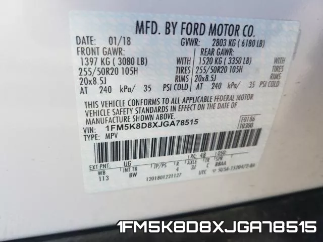 1FM5K8D8XJGA78515 фото 2