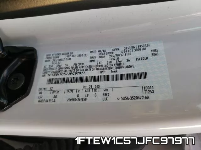 1FTEW1C57JFC97977 фото 2