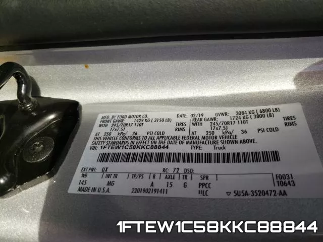 1FTEW1C58KKC88844 фото 2