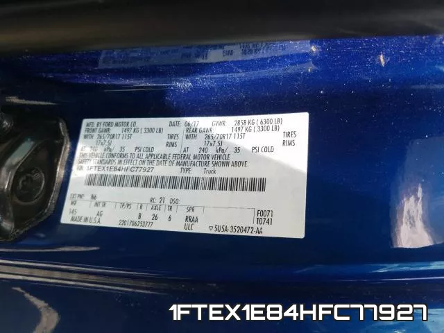 1FTEX1E84HFC77927 фото 2