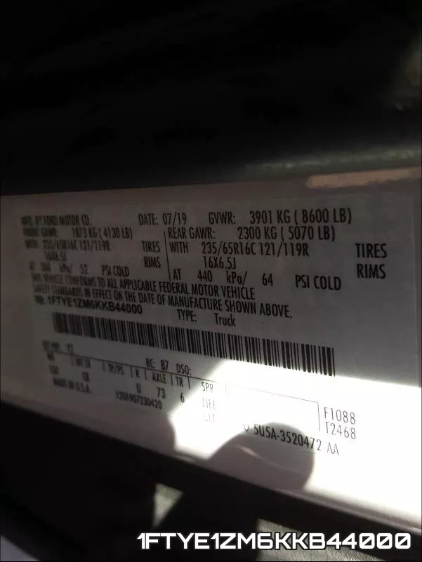 1FTYE1ZM6KKB44000 фото 2