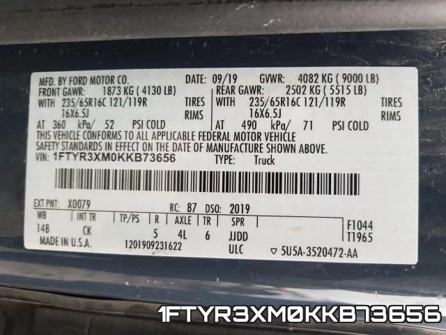 1FTYR3XM0KKB73656 фото 2