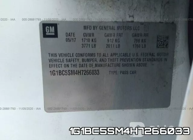 1G1BC5SM4H7266033 фото 8