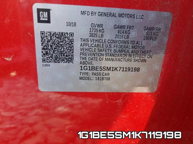 1G1BE5SM1K7119198 фото 2