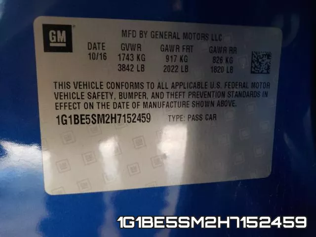 1G1BE5SM2H7152459 фото 2