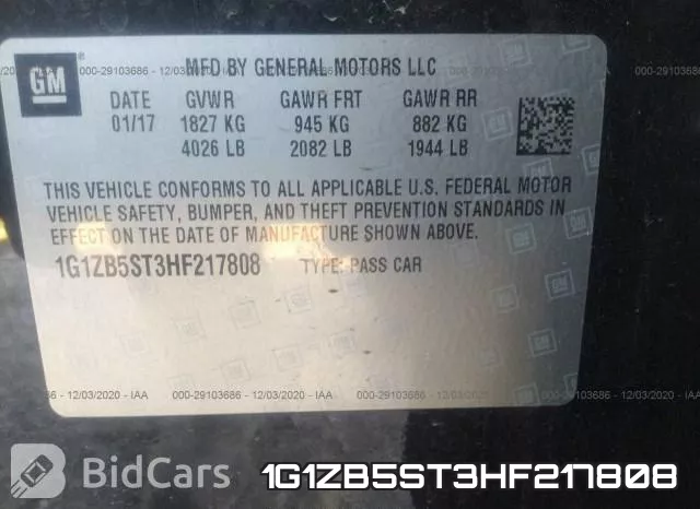 1G1ZB5ST3HF217808 фото 10
