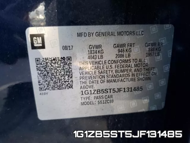1G1ZB5ST5JF131485 фото 2